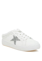 Women's white sneakers with silver star detail for casual wear