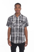 Men's Shirts Short Sleeve Checker Shirts for Men