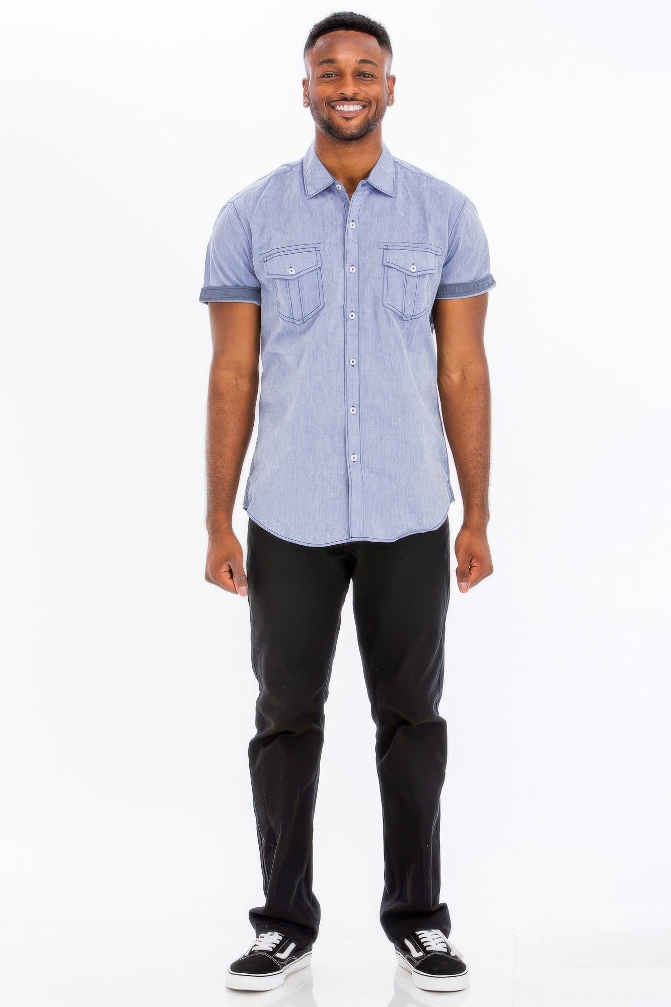 Men's short sleeve vacation shirts from VacationGrabs with a casual button-up design