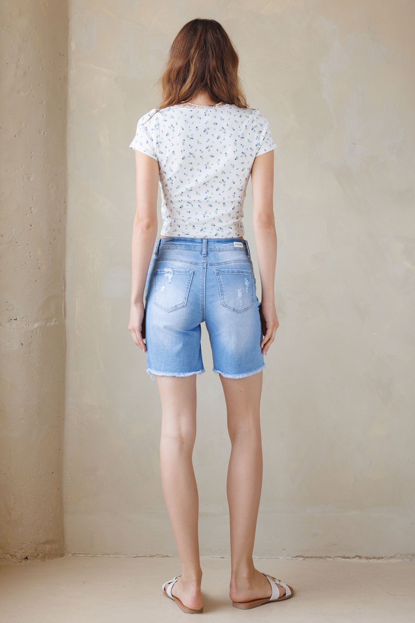 Women's light blue denim shorts for casual summer outings