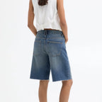 Women's denim shorts with frayed hems for casual summer outings
