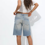Women's light wash shorts in denim, perfect for casual summer outings