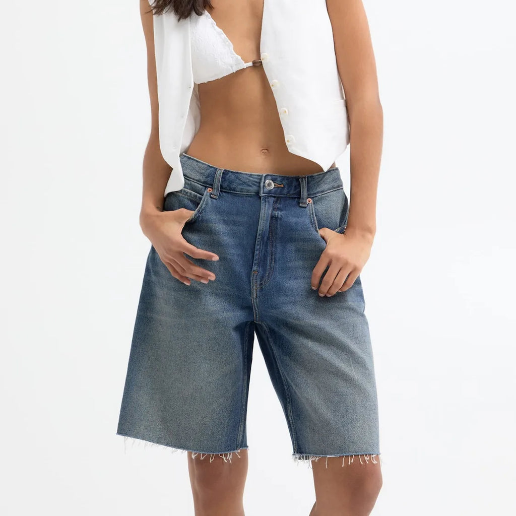 Women's denim shorts with a relaxed fit for casual summer outings