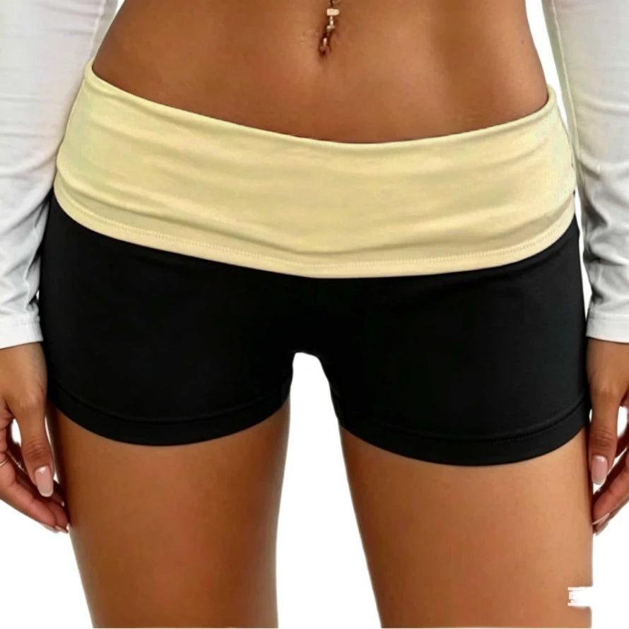 Women's black and beige shorts shorts for women, perfect for summer outings