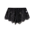 Black lace shorts with ribbon tie, perfect for summer outings