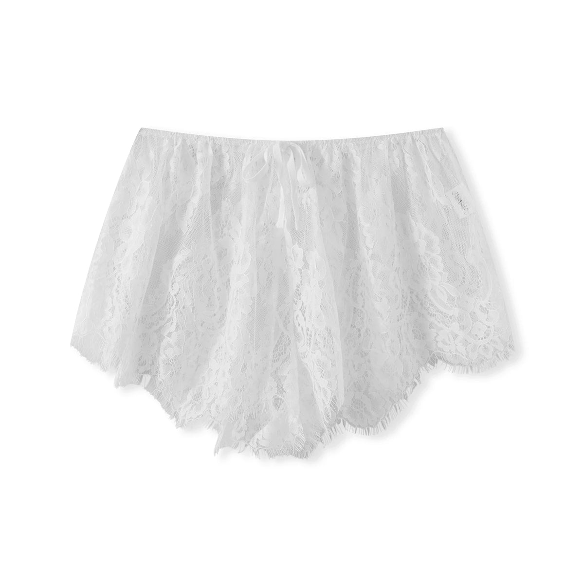 White lace shorts with comfortable fit for summer outings