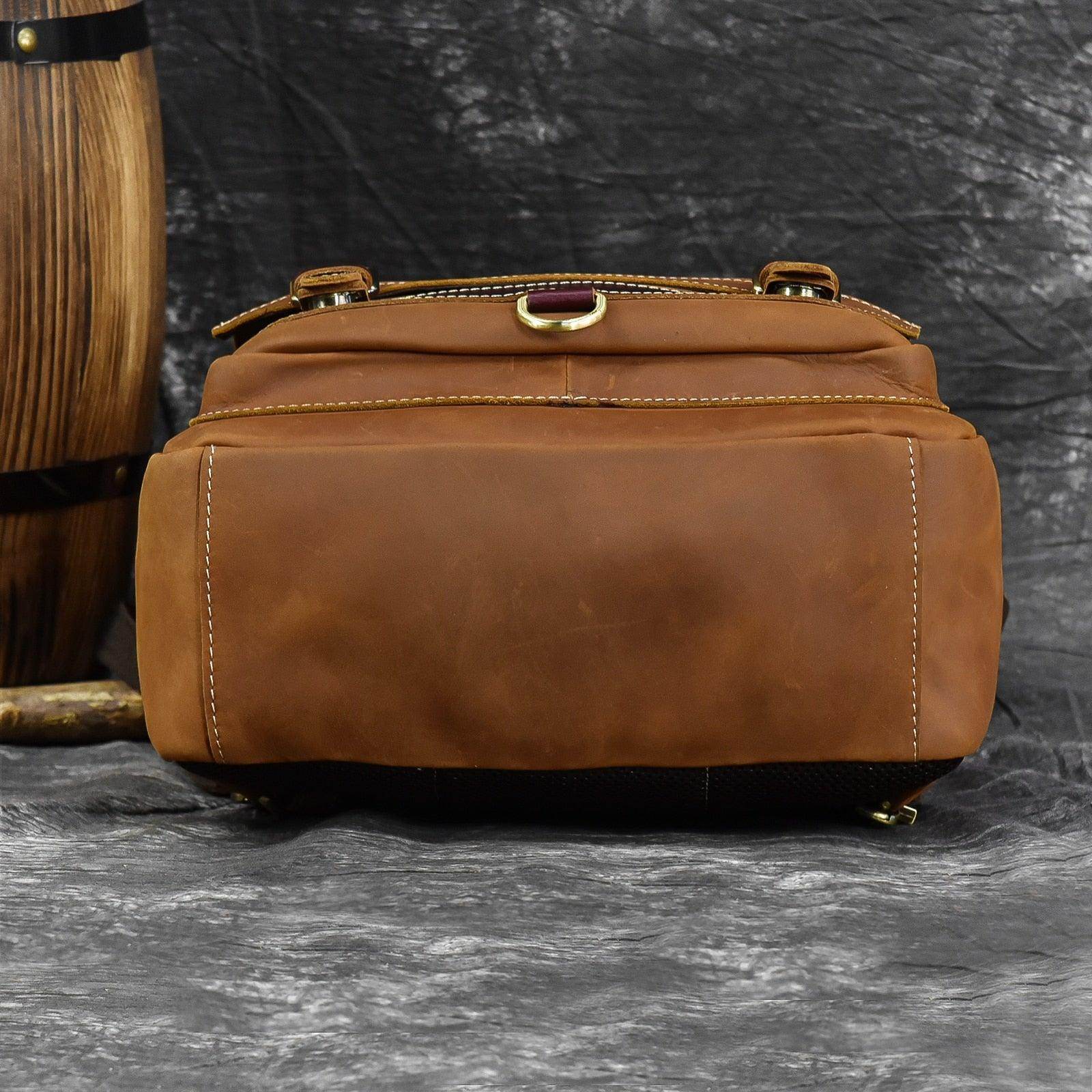 VacationGrabs leather shoulder backpack for travel with spacious compartments and stylish design