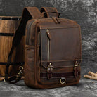 VacationGrabs leather shoulder backpack for travel with multiple pockets and adjustable straps