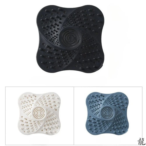 Black shower hair catcher drain cover, strong silicone, prevents clogs