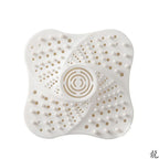 White shower hair catcher drain cover for effective hair blocking