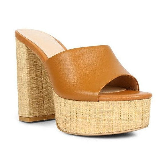Women's Shoes - Sandals Shuri Open Toe High Block Heel Sandals
