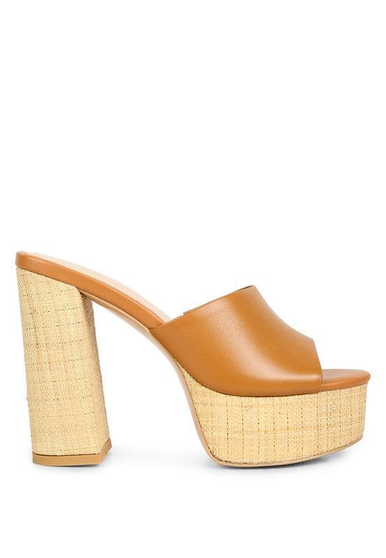 Women's Shoes - Sandals Shuri Open Toe High Block Heel Sandals