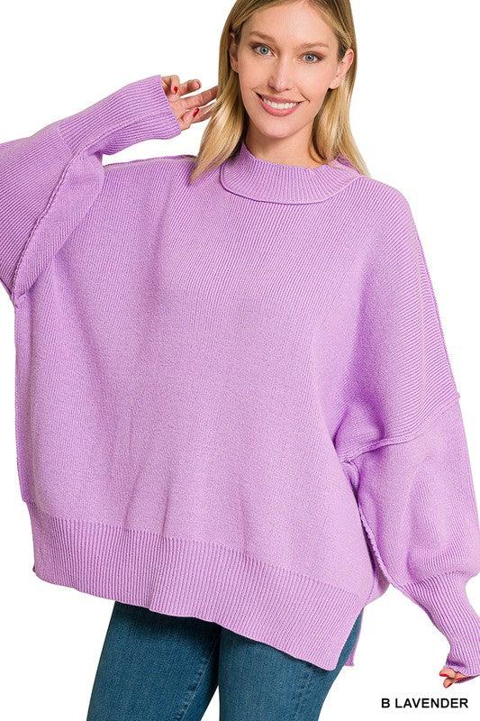 Women's Sweaters Side Slit Oversized Sweater