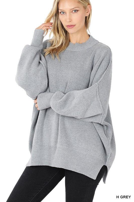 Women's Sweaters Side Slit Oversized Sweater