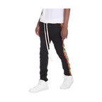 WEIV Men's Joggers featuring side taped track pants with vibrant stripes for a stylish look