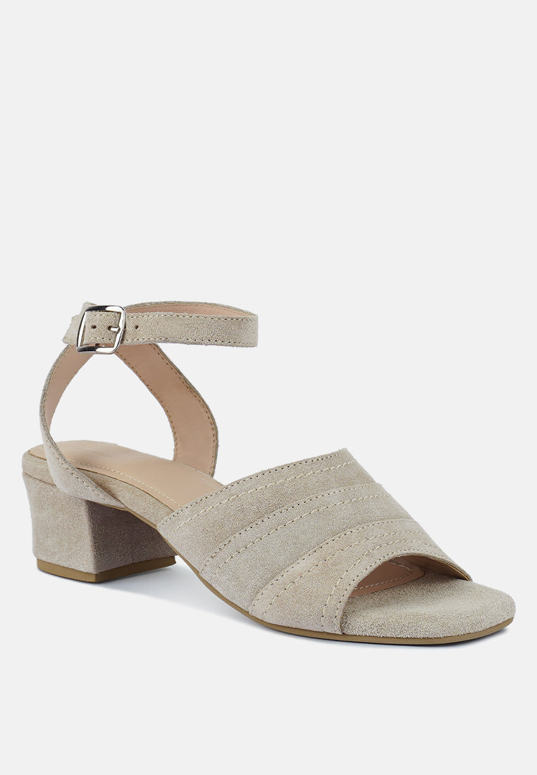 Sigrid Fine Suede Block Heeled Sandal