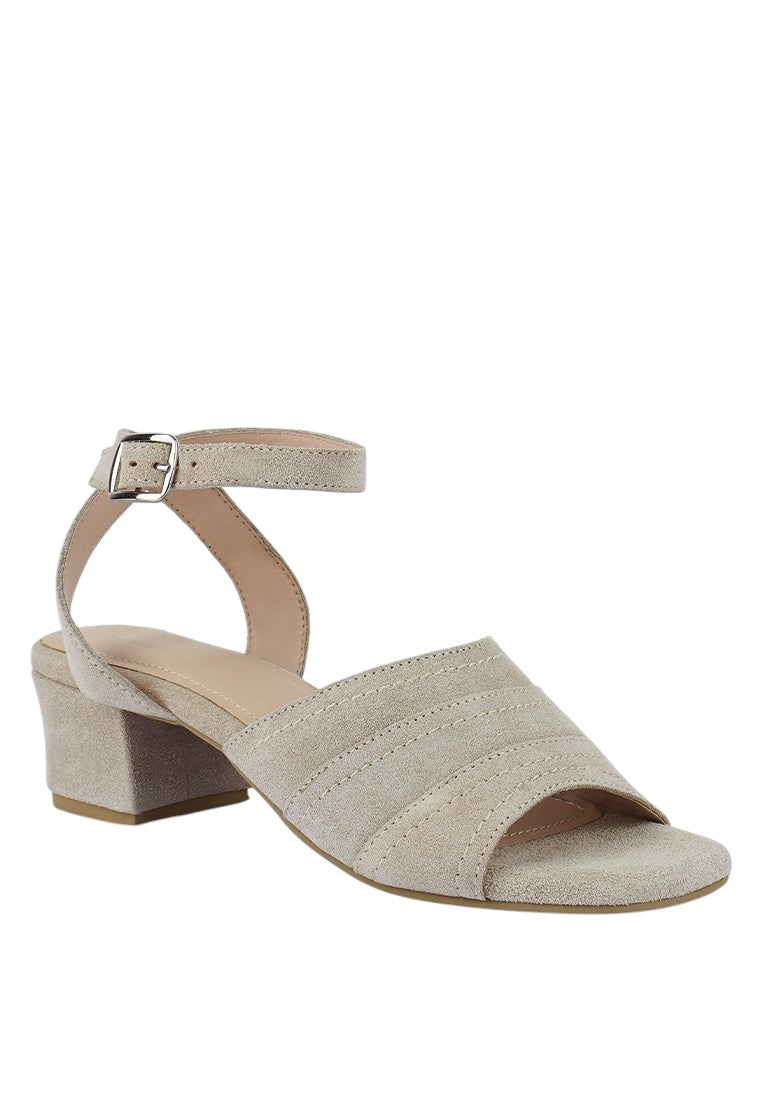 Sigrid Fine Suede Block Heeled Sandal