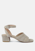 Sigrid Fine Suede Block Heeled Sandal