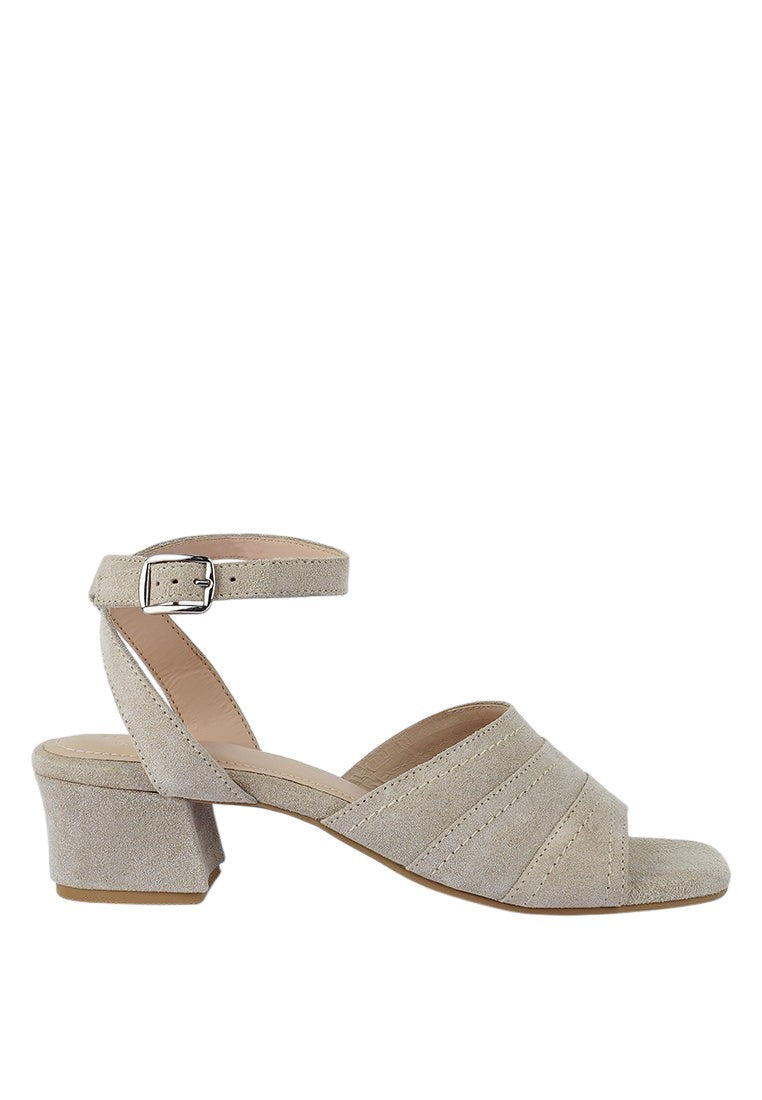 Sigrid Fine Suede Block Heeled Sandal