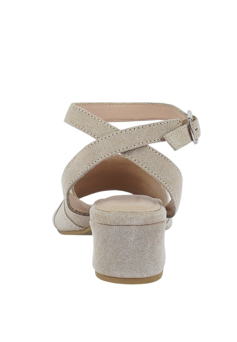 Sigrid Fine Suede Block Heeled Sandal