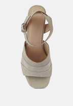 Sigrid Fine Suede Block Heeled Sandal