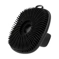 VacationGrabs black silicone body scrubber for men's personal care with soft bristles and ergonomic grip