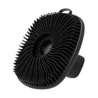 VacationGrabs black silicone body scrubber for men's personal care with soft bristles and ergonomic grip