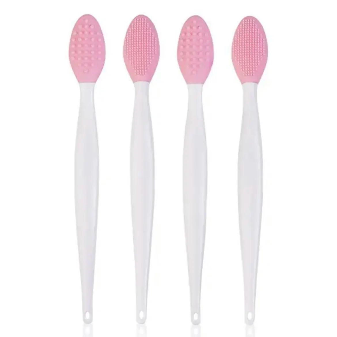Silicone face brush for blackheads, pink and white, gentle cleansing tool