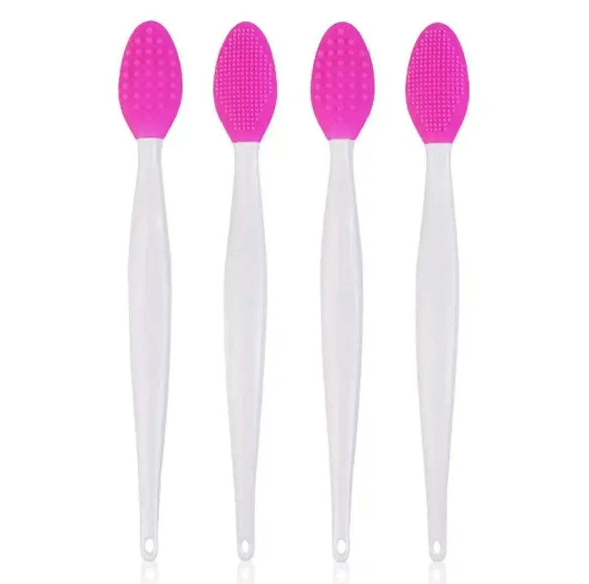 Set of silicone face brushes for blackheads in pink and white