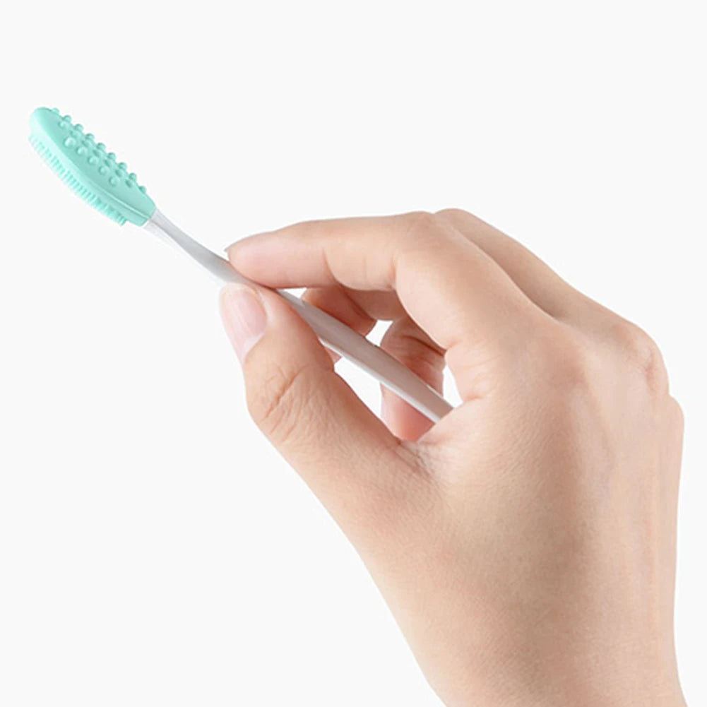 Silicone face brush for blackheads, mint color, gentle exfoliation tool