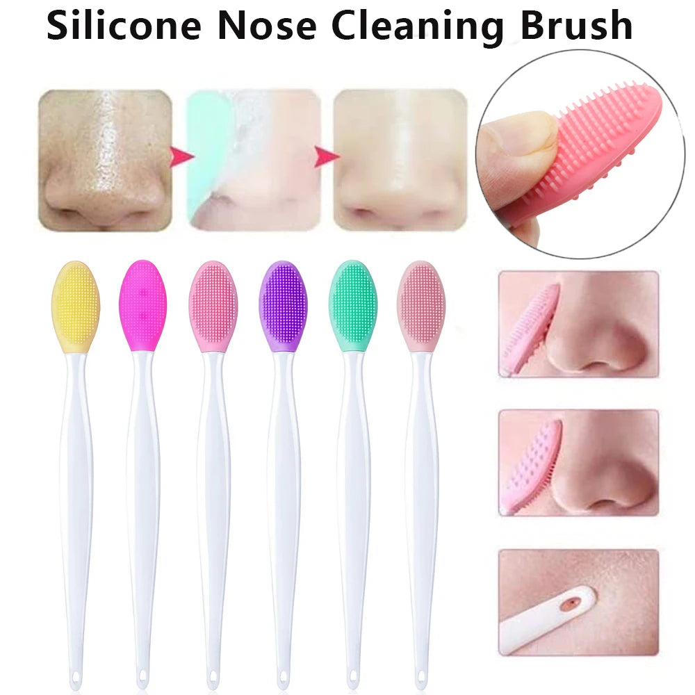 Silicone face brush for blackheads in various colors for effective nose cleaning