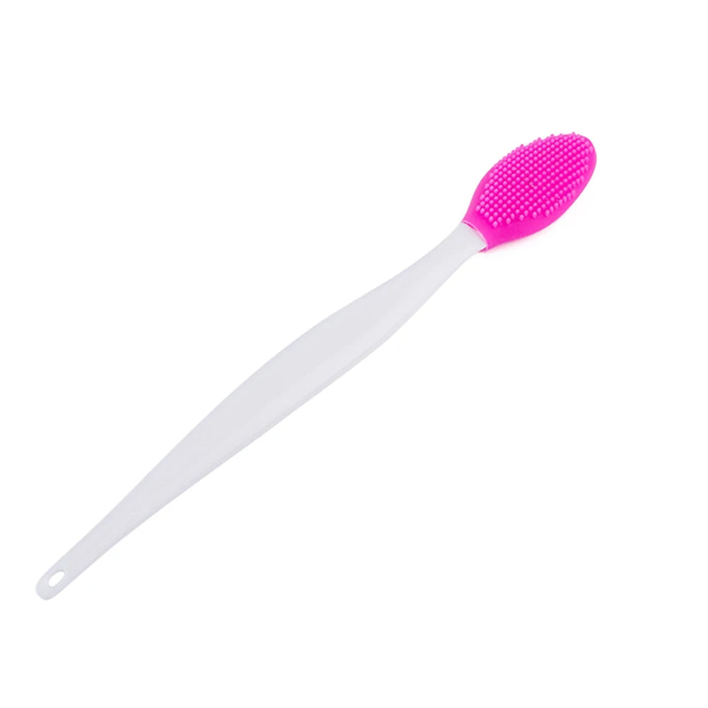 Silicone face brush for blackheads in pink and white color