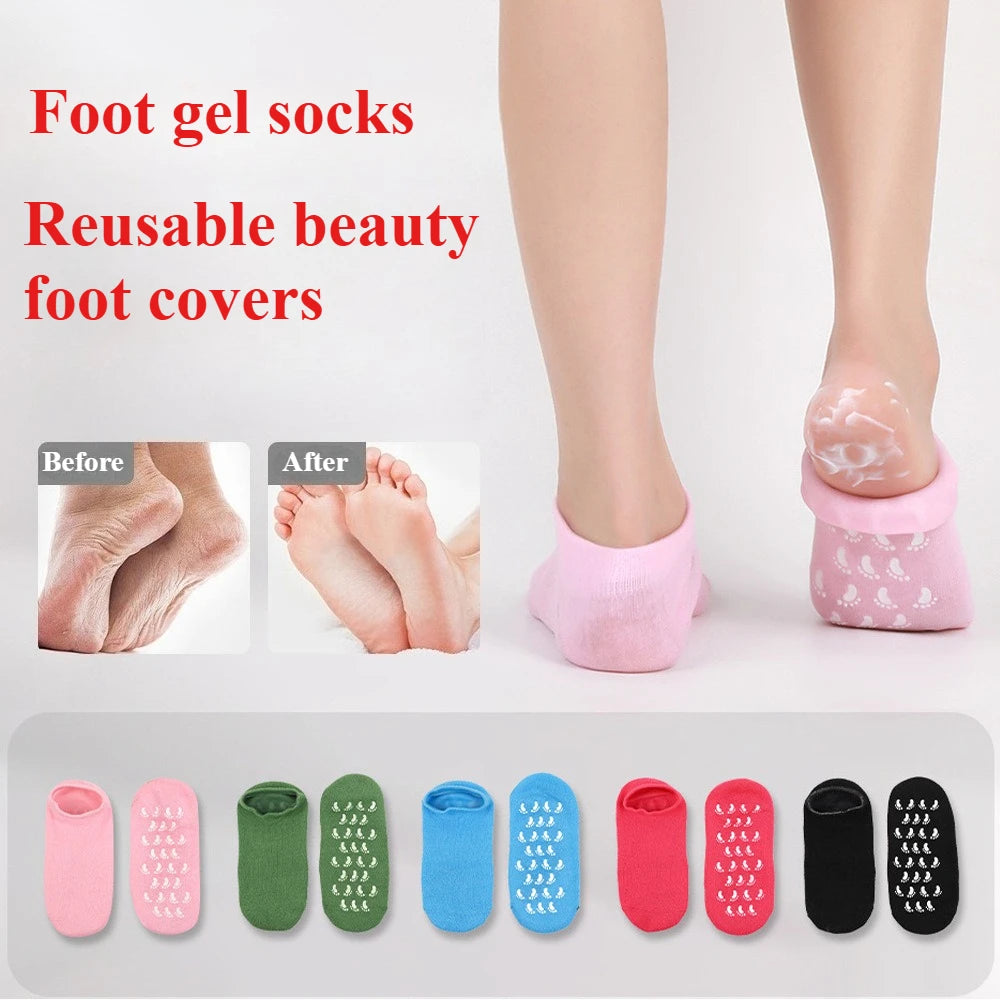 Close-up of soft silicone gel lining inside the moisturizing heel sock