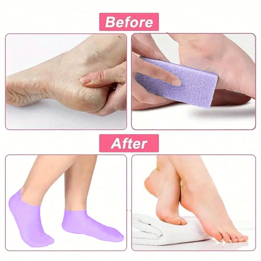 Retail packaging for silicone gel socks for dry cracked heels and feet