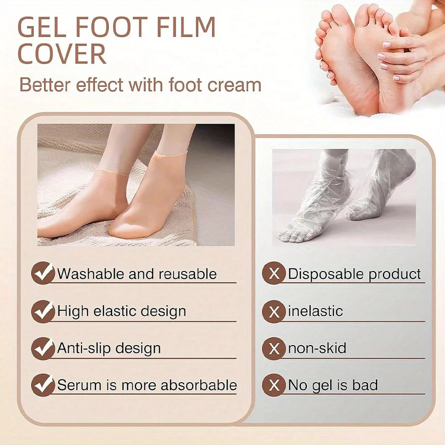 Stretch fit of silicone moisturizing sock fabric around the ankle