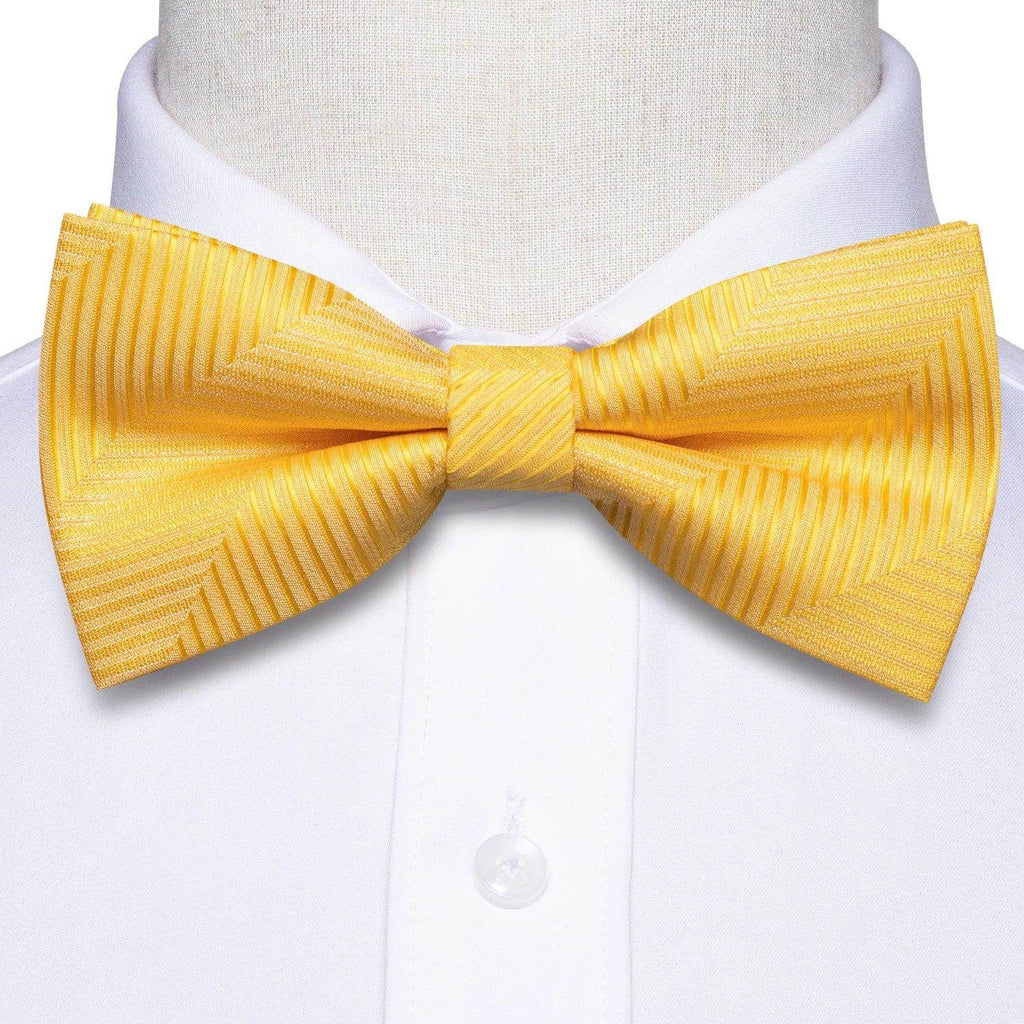 Men's yellow silk bow tie for formal occasions by VacationGrabs