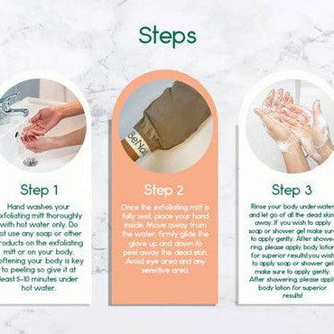 Travel Essentials - Toiletries Silk Exfoliating Bath Gloves -Raw Silk