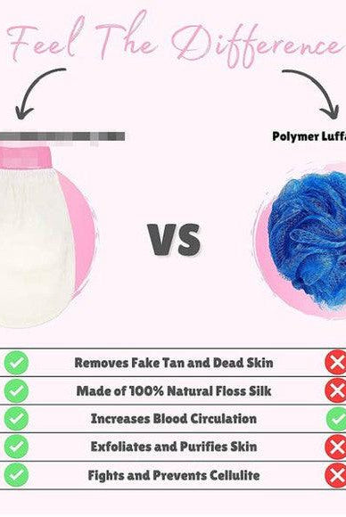 Travel Essentials - Toiletries Silk Exfoliating Bath Gloves -Raw Silk