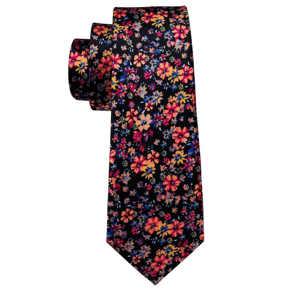 Silk Jacquard Floral Necktie Wedding Business Handkerchief - VacationGrabs