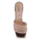 Women's silver braided slider sandals from Rag Company with stylish design and comfortable fit