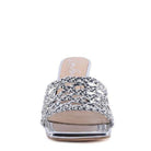 Rag Company silver braided slider sandals with stylish woven design for women
