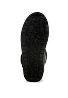Sole of Rag Company women's silver buckle strap boots with textured grip for better traction