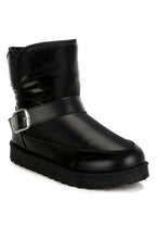 Rag Company stylish black silver buckle strap boots with a comfortable sole for everyday wear