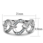 Elegant silver chain link ring for women featuring sparkling stones and a unique loop design