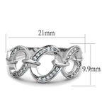 Elegant silver chain link ring for women featuring sparkling stones and a unique loop design