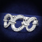 Elegant silver chain link ring for women with sparkling crystals for a stylish look