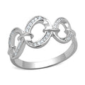 Elegant silver chain link ring for women featuring sparkling accents and a modern design