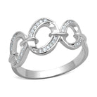Elegant silver chain link ring for women featuring sparkling accents and a modern design