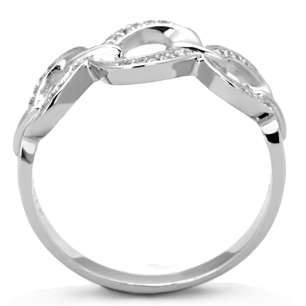 Elegant silver chain link ring for women featuring a unique interlinked design