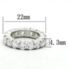 Elegant silver eternity band for women featuring sparkling stones and a classic design